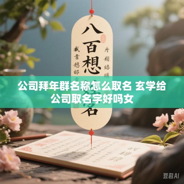 公司拜年群名称怎么取名 玄学给公司取名字好吗女